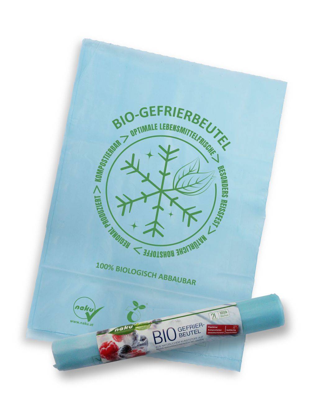 NaKu Bio-Gefrierbeutel aus Biokunststoff