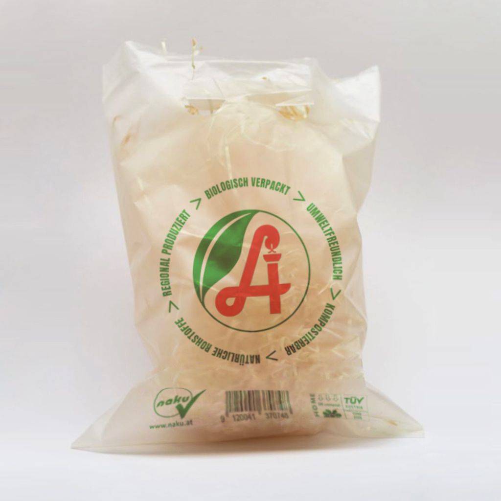 Das NaKu Bio-Apothekensackerl aus Biokunststoff in Grifflochausführung