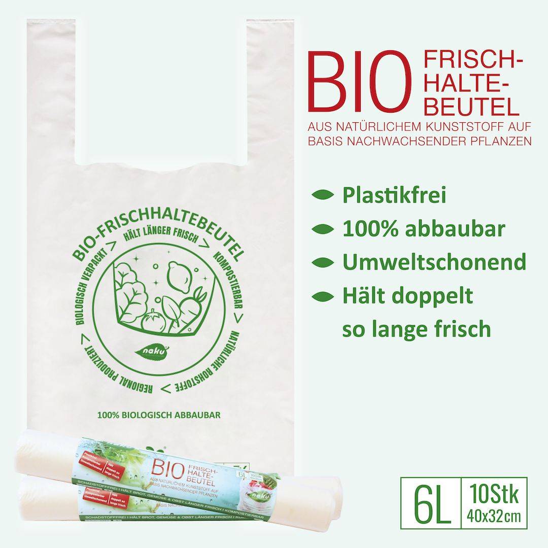 NaKu Bio-Frischhaltebeutel aus Biokunststoff